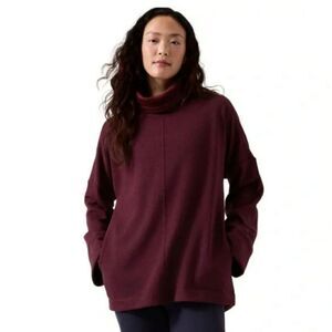 Athleta Women's Spice Cabernet Cozy Karma Funnel Neck Oversized Sweatshi…